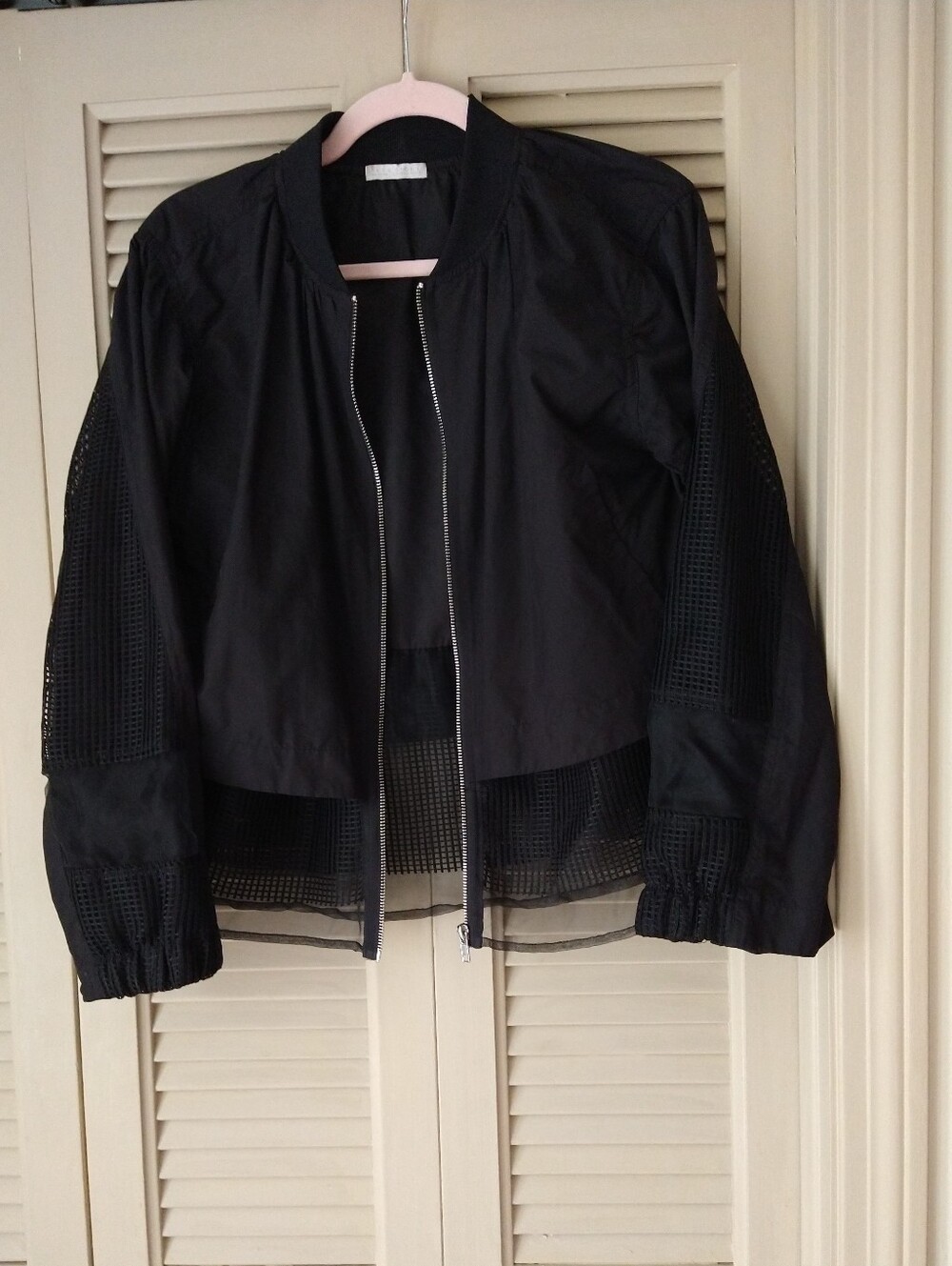 Zara  Women's Lace Mesh-Detail Bomber Dressing Jacket - Size S